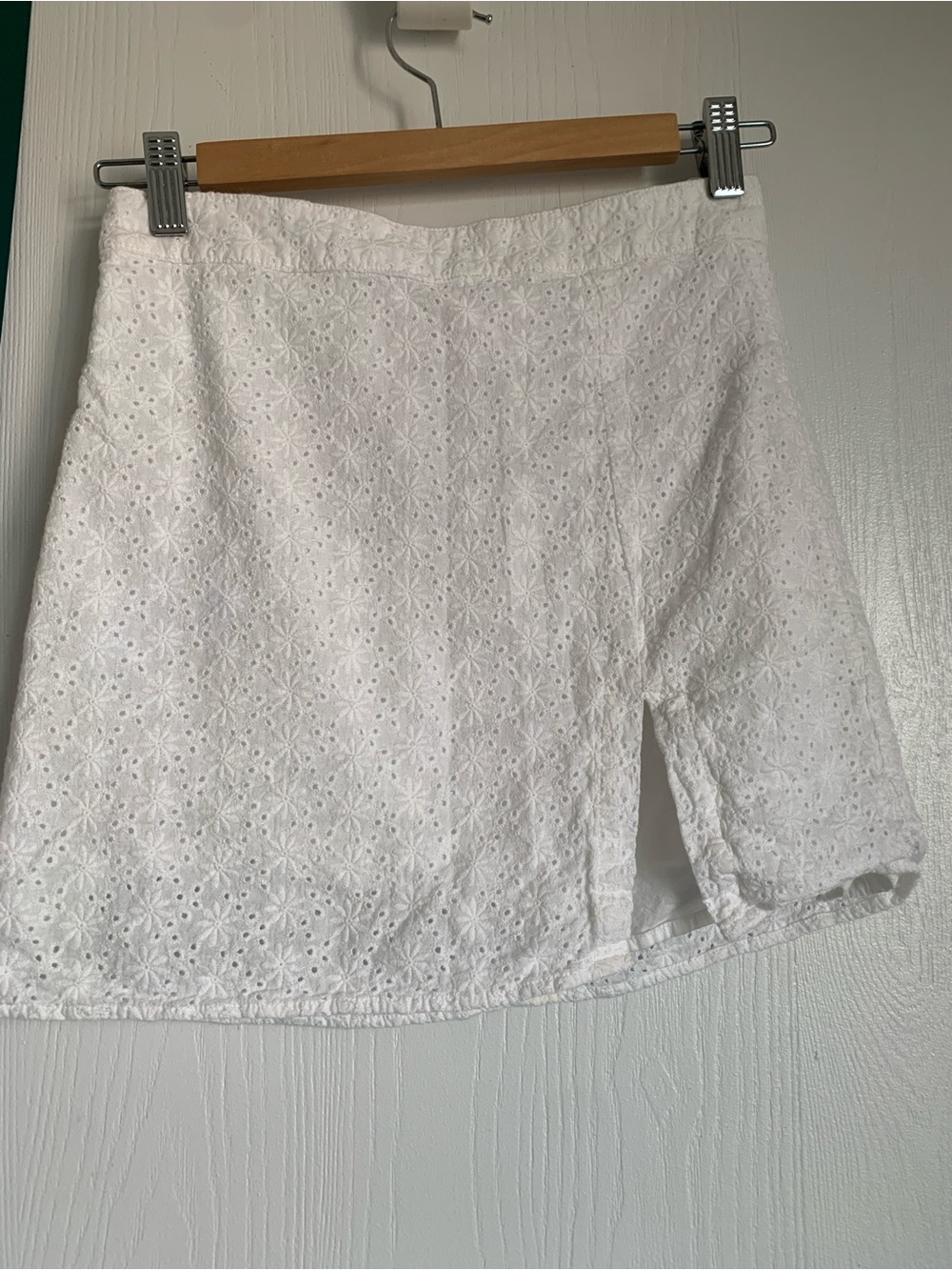 Trending NOW Cotton Candy White Eyelet Skort with Front Slit